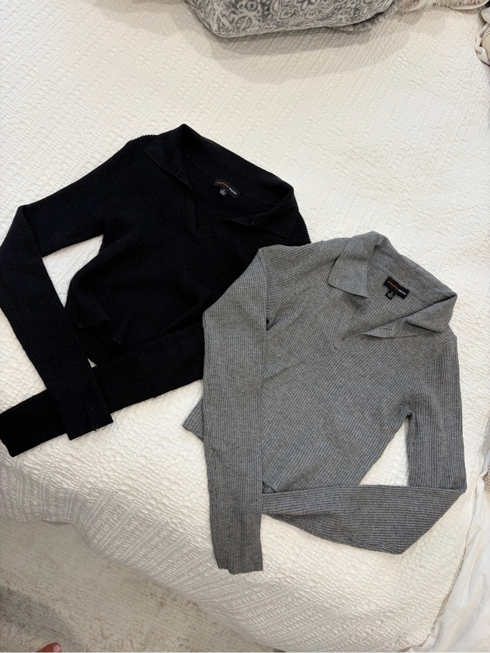 Forever 21 Knit Stripped Cropped Long Sleeve